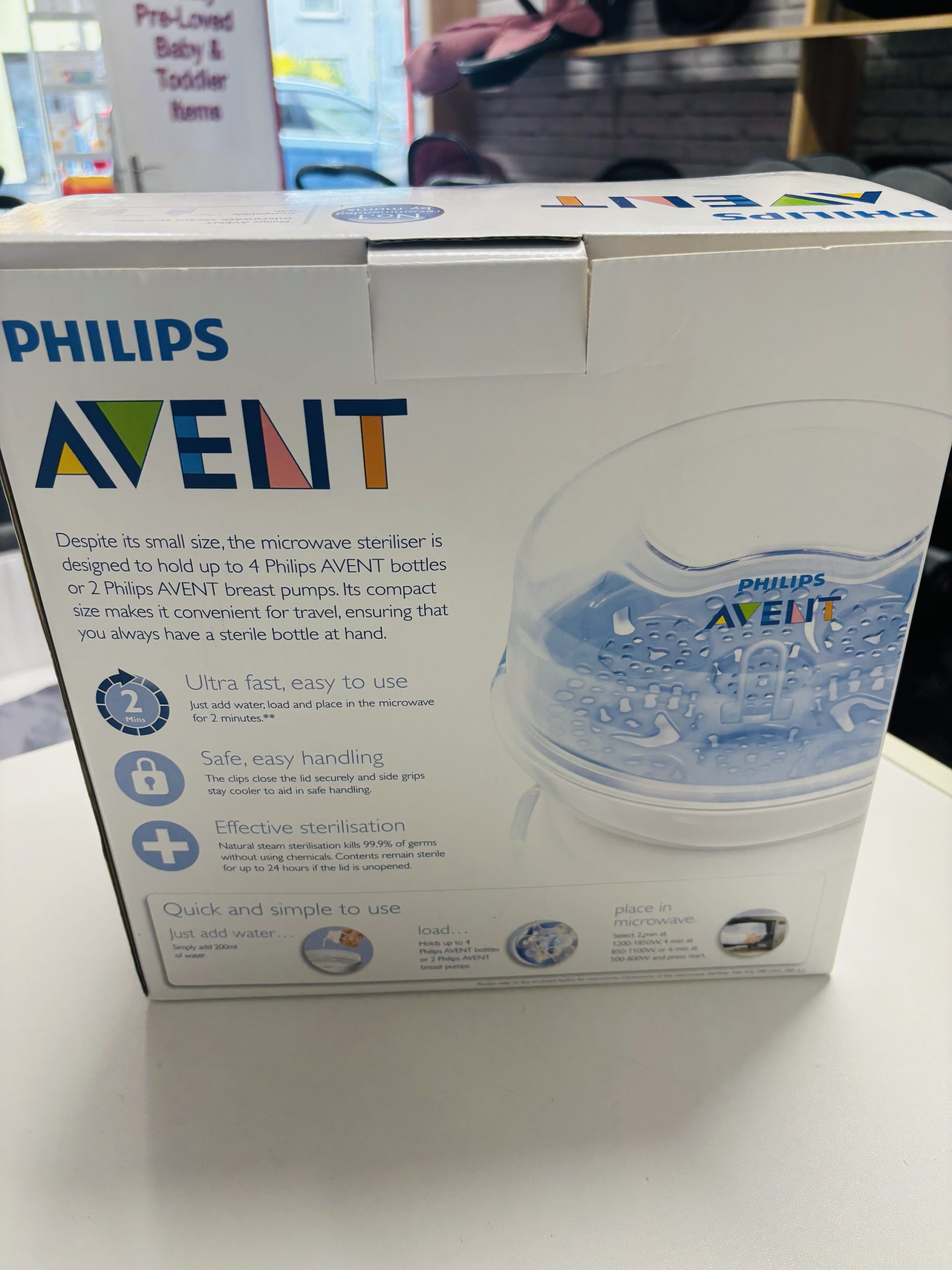 NEW PHILIPS AVENT MICROWAVE STERILISER ( BOX OPENED ONLY). - Image 2