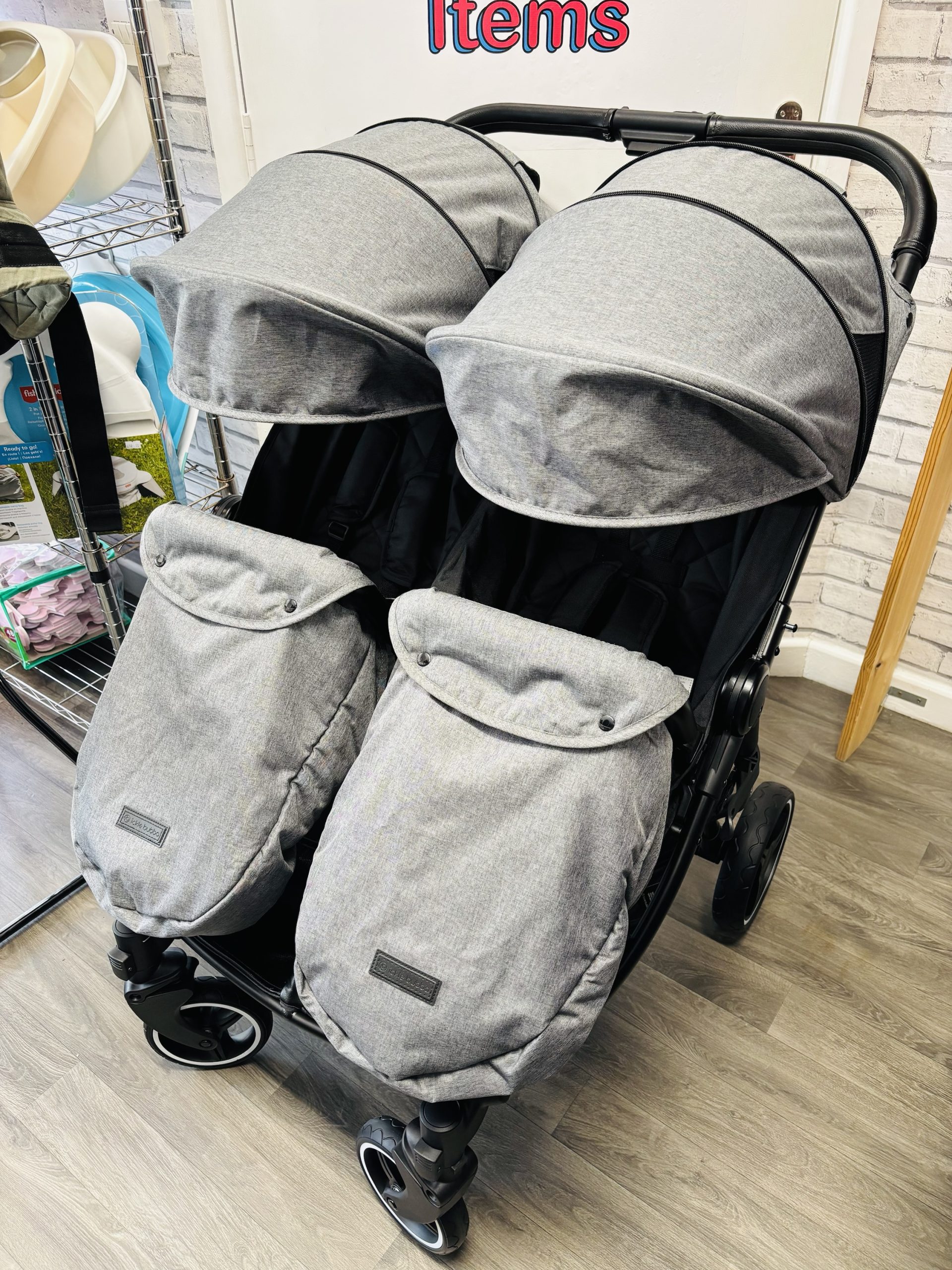ICKLE BUBBA VENUS MAX DOUBLE STROLLER.